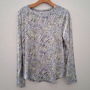 Pastel And Grey Animal Print Long Sleeve Juniors XXL 19